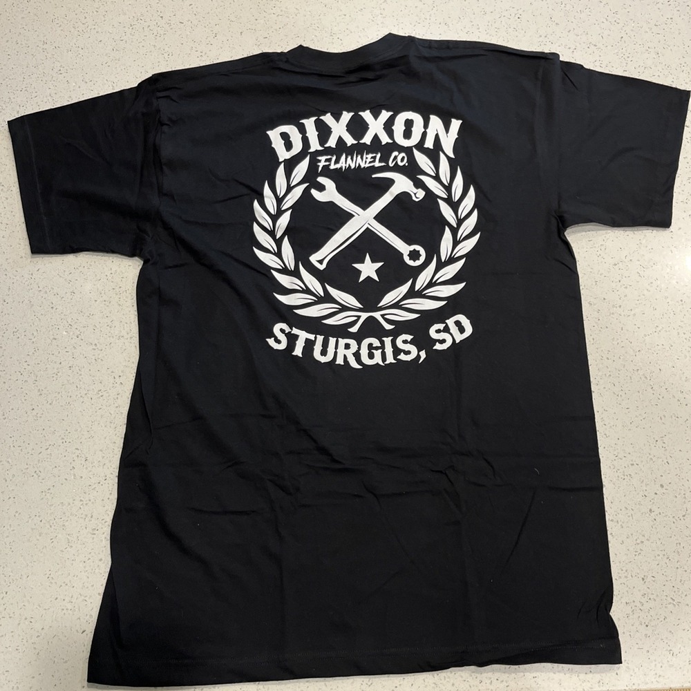Dixxon Shirt Mens XL Black Sturgis SD Sketchy Crest Graphic Tee Made USA NWOT